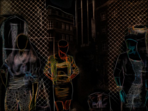 ART DRAWING The facelessness of consumer society